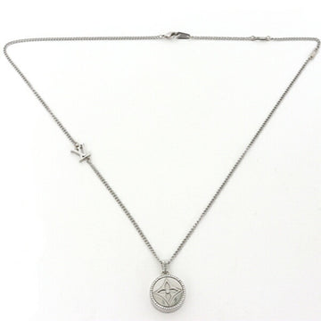 LOUIS VUITTON Pendant Twisted Flower Necklace Monogram M00916 Silver