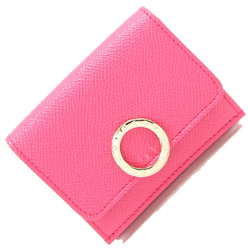 BVLGARI tri-fold wallet 289063 pink leather small ladies