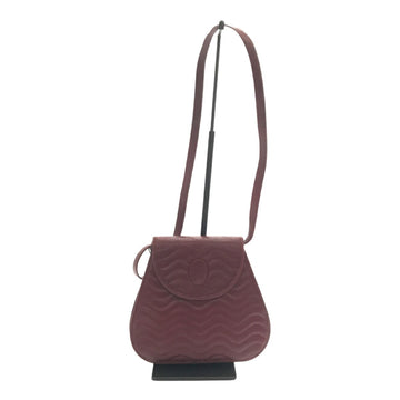 YVES SAINT LAURENT Mini Shoulder Bag YSL Logo Wine Red Burgundy Women's