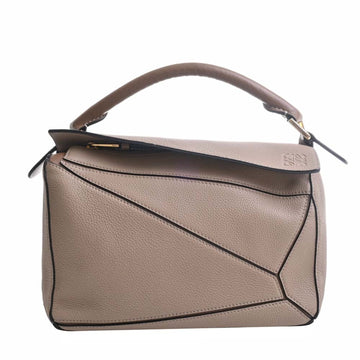 LOEWE Leather Puzzle Bag Small Handbag Beige Ladies