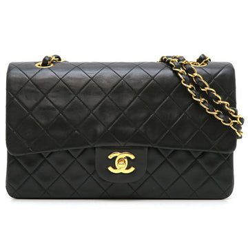 CHANEL Matelasse 25 Chain Shoulder Bag Women's Lambskin Black