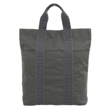 HERMES Canvas Yell Line Cabas Tote Bag Gray Ladies