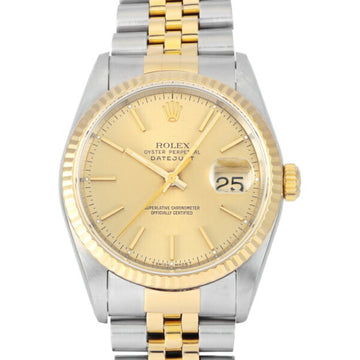 ROLEX Datejust 36 16233 champagne/bar dial watch men's