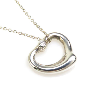 TIFFANY&Co. Necklace Open Heart 1P Diamond Silver 925/Diamond Women's