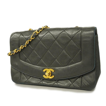 CHANEL Shoulder Bag Diana Chain Lambskin Black Gold Hardware Women's