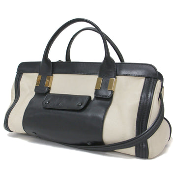 CHLOeChloe  bag Boston shoulder black ivory white bicolor Alice leather cowhide