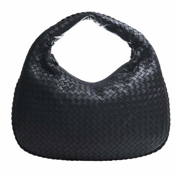 BOTTEGA VENETA Intrecciato Leather One Shoulder Bag Black Women's