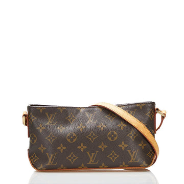 Louis Vuitton Monogram Trotter Shoulder Bag M51240 Brown PVC Leather Ladies LOUIS VUITTON