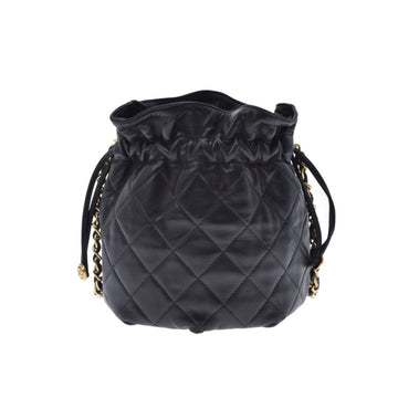 Chanel matelasse shoulder bag black ladies lambskin