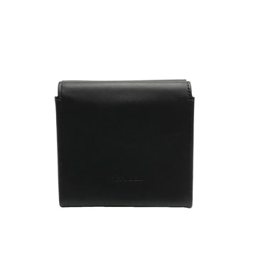 BOTTEGA VENETA Leather Genuine Bifold Wallet Mini Compact Black