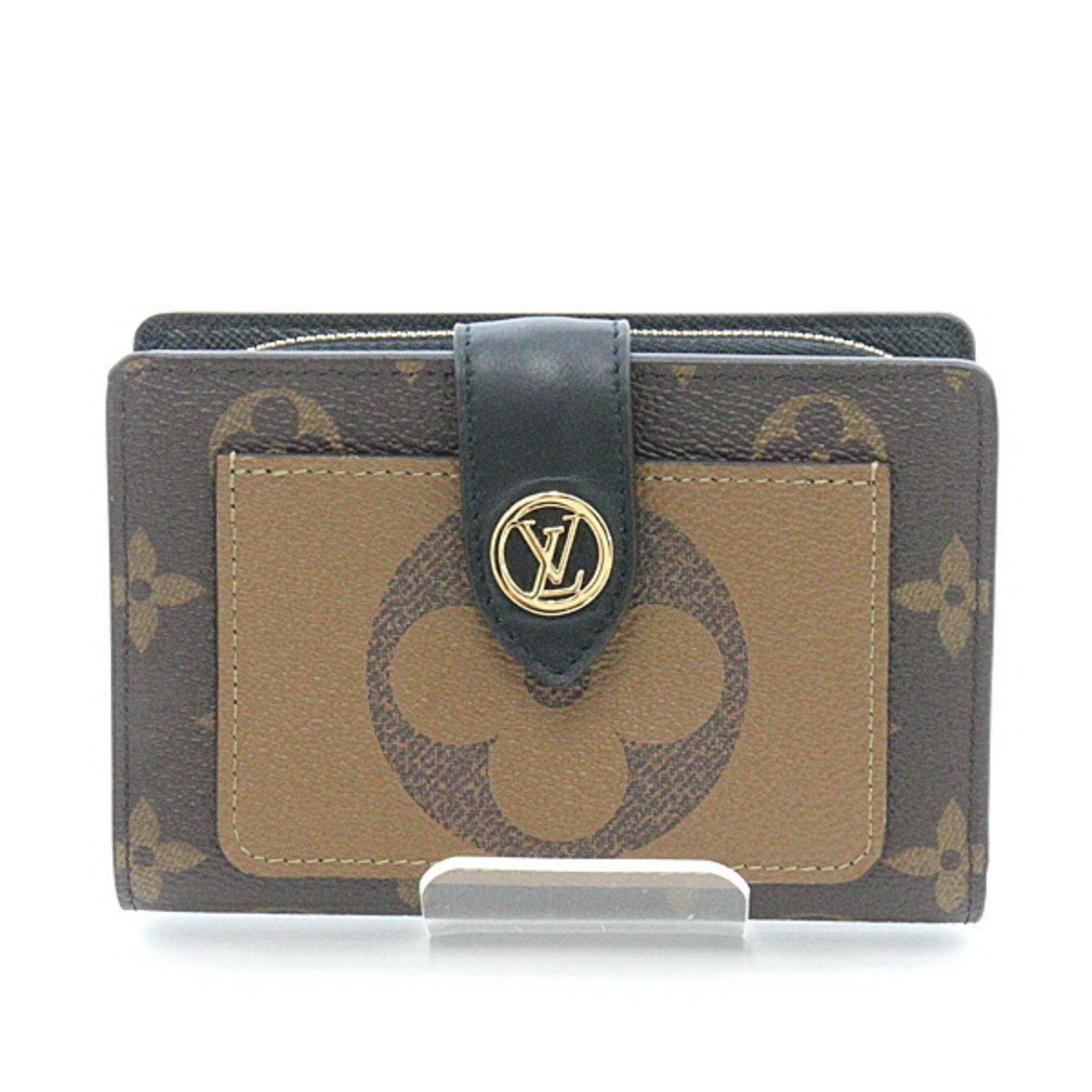 Auth Louis Vuitton Monogram Reverse Portofeuil Juliet M69432 Women's Wallet