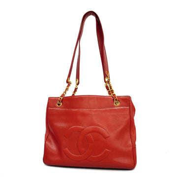 Chanel Chain Shoulder Women's Caviar Leather Shoulder Bag Red Color
