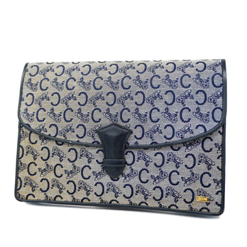 CELINEAuth  C Macadam Women's Canvas Clutch Bag Navy