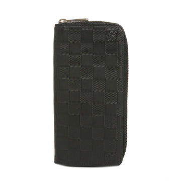 LOUIS VUITTONAuth  Damier Infini Zippy Wallet Vertical N63548 Long Wallet Onyx