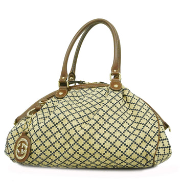 GUCCIAuth  Sukey Diamante 223974 Women's Canvas Handbag Beige,Brown