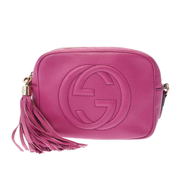 GUCCI Soho Camera Bag Tassel Purple 308364 Women's Leather Shoulder