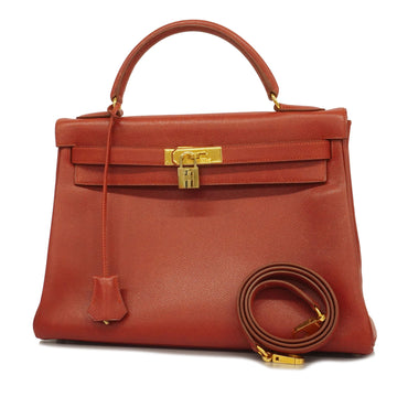 HERMESAuth  2way Bag Kelly 32 A Stamp Women's Courchevel Leather Red