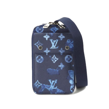 LOUIS VUITTON Monogram Watercolor Phone Pouch Shoulder Bag Navy M80466 RFID