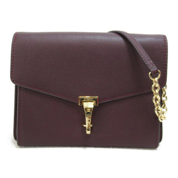 BURBERRY Shoulder Bag Purple wine-red leather