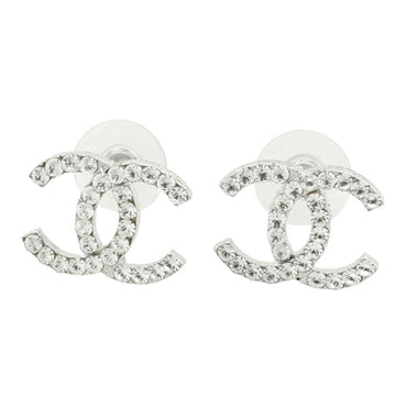 CHANEL here mark rhinestone earrings 02P