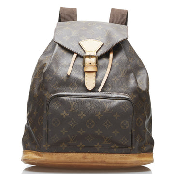 LOUIS VUITTON Monogram Montsouris GM Rucksack Backpack M51135 Brown PVC Leather Ladies