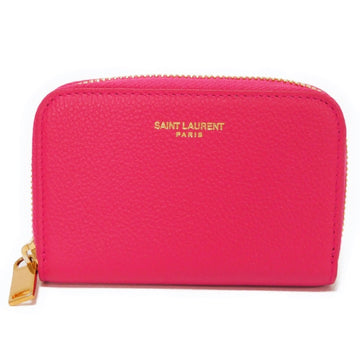 SAINT LAURENT Coin Case Purse Round Zipper Logo Fresh Fuchsia 504778 B680J 5619 Women's Wallet