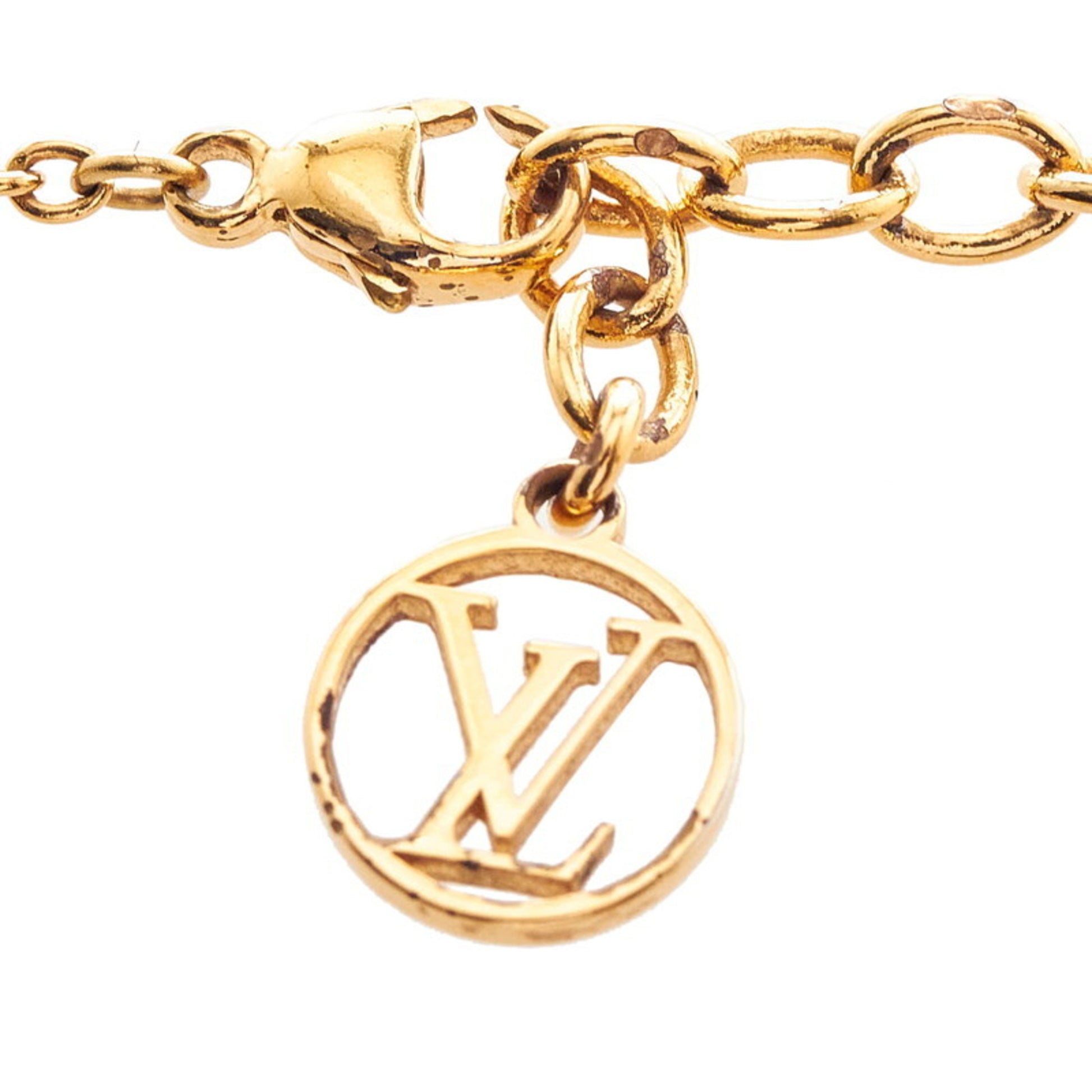 Louis Vuitton Silver-tone Essential V Necklace Pendant M63197 Women R1088