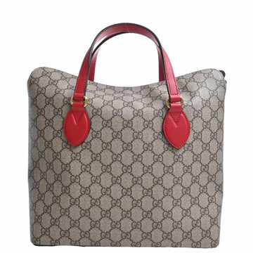 GUCCI GG Supreme Tote Bag 429147 Beige/Red Women's