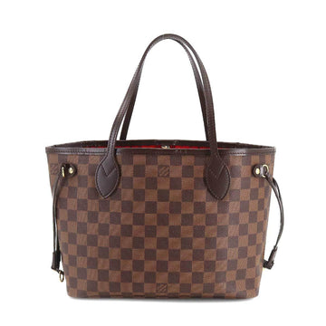 LOUIS VUITTON Damier Neverfull PM Tote Bag Ebene Cerise Brown N51109 Gold Hardware