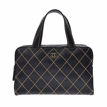 Chanel Wild Stitch Black Ladies Lambskin Boston Bag