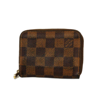 LOUIS VUITTON Wallet/Coin Case Damier Zippy Coin Purse N63070 Ebene Men's Women's