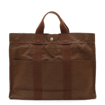 HERMES Yale Line Tote MM Bag Handbag Canvas Brown