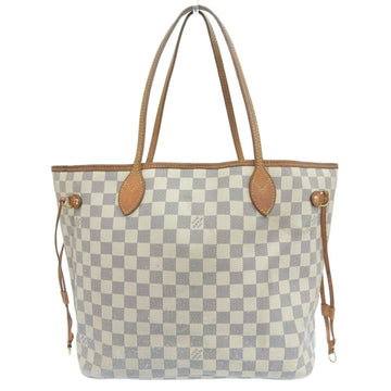 Louis Vuitton Damier Azur Neverfull MM Tote Bag White N51107