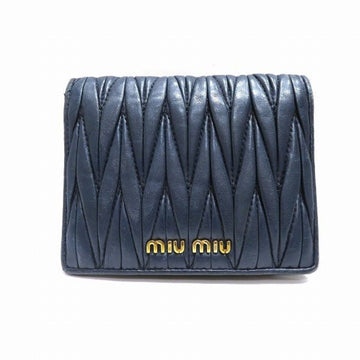 MIU MIU Miu Matelasse 5mv204 n88 Quilted Leather Bifold Wallet Women's