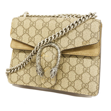 GUCCIAuth  Dionysus 421970 Women's GG Supreme Shoulder Bag Beige