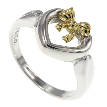 TIFFANY Heart Ribbon Ring Silver/K18YG Women's &Co.