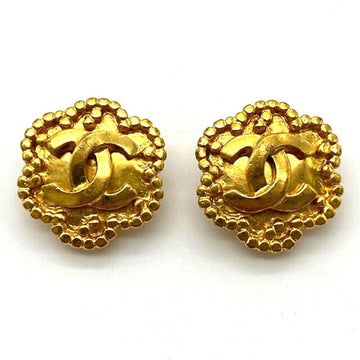 CHANEL vintage earrings 96A here mark plated gold accessories