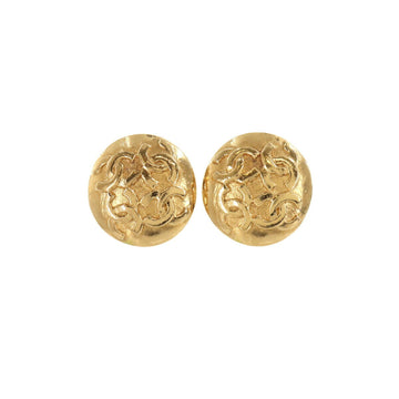 Chanel here mark round type earrings gold accessories vintage Vintage Earring