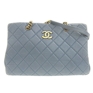 Chanel Bag Matrasse Ladies Chain Tote Shoulder Lamb Blue 17s