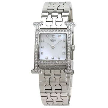HERMES HH1.230 H watch 12P bezel diamond stainless steel SS ladies