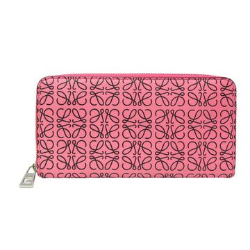 LOEWE Anagram 107N55GF13 Women's Leather Long Wallet [bi-fold] Black,Pink