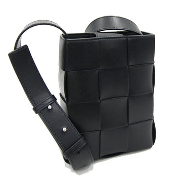 BOTTEGA VENETA Shoulder Bag Intrecciato Phone Holder 729298 Black Leather Smartphone Case Pochette Crossbody Women Men