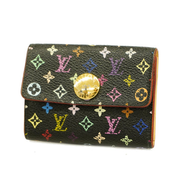 LOUIS VUITTONAuth  Monogram Multicolore Portomone Cozy M60007 Card Case Noir