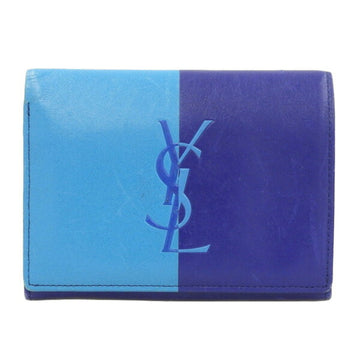 YVES SAINT LAURENT Leather Bifold Wallet - Blue
