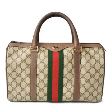 Gucci handbag GUCCI coated canvas sherry line beige brown