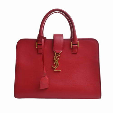 SAINT LAURENT Leather Baby Cabas Handbag Red Ladies