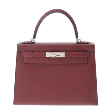 HERMES Kelly 28 Outer Stitching Rouge Ash Palladium Metal Fittings Y Engraved [around 2020] Women's Vo Epsom Bag