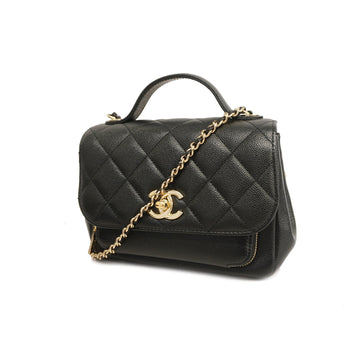 Chanel 2way bag matelasse caviar skin black gold metal