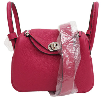 HERMES Lindy Framboise Taurillon Clemence Shoulder Bag Women's U Stamp