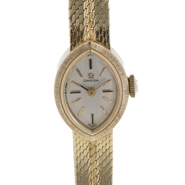Omega Ladies Watch K14YG Wristwatch Manual Winding Silver Dial
